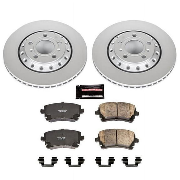 PowerStop Rear Geomet Coated Brake Rotor and Pad Kit Fits: AUDI VOLKSWAGEN Select Models CRK4562