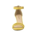 thumbnail image 6 of BLISSFUL STEP Women's Shoes Faux Suede Ankle Strap Kitten Heel Slide Straps Solid Sandals  Yellow 7, 6 of 8