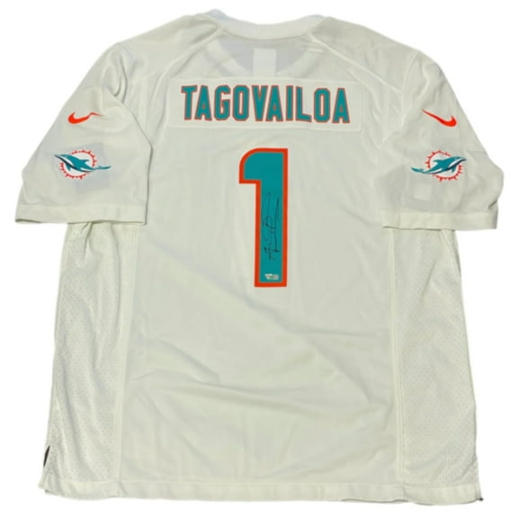 Tua Tagovailoa Autographed Miami Dolphins (White #1) Nike Jersey - Fanatics