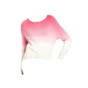 Dkny Jeans Pink Long-Sleeve Dip-Dye Sweater M Msrp: