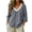 Gray, variant on Womens T shirt 3/4 Sleeve Summer Tops V Neck Lace Trim Blouses Soft Cotton Linen Solid Color Tops Trendy Retro Autumn clothes Embroideried Pretty Outfits