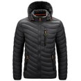 thumbnail image 3 of Byte Legend Men's Cotton Coat With Removable Cap Windproof Casual Fashionable And Warm Short Jacket, 3 of 4