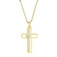thumbnail image 4 of SteelTime Lord's Prayer Spinner Cross Pendant Necklace Stainless Steel Jewelry, Gold, 4 of 5