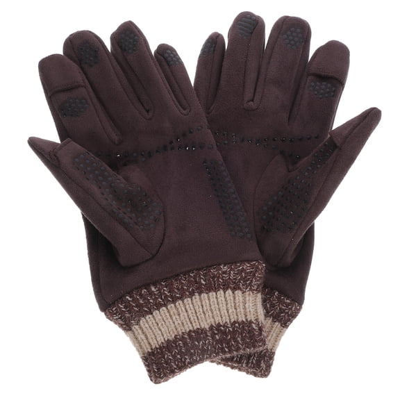 CTIRCHIU 1 Pair Men's Protective Warm Gloves Coffee Color Breathable Riding and Outdoor Gloves