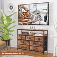 thumbnail image 2 of ZXNYH Dresser TV Stand, Console Sofa Table with 7 Drawers and 2-Tier Open Shelves, Entertainment Center for 45" TV, Storage Fabric Drawer Unit for Bedroom, Living Room, Entryway, Rustic Brown, 2 of 8