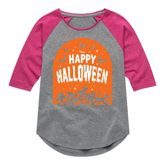 Mickey & Friends - Happy Halloween Tombstone - Toddler And Youth Girls Raglan Graphic T-Shirt