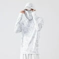 thumbnail image 4 of Sudadera con capucha y protección solar para hombre, camisa refrescante, fina, con protector facial y pulgar Blanco, 4 of 7