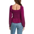 thumbnail image 2 of Bella Dahl womens  Smocked Top, m, Red, 2 of 2