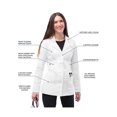 thumbnail image 3 of Bata De Laboratorio Elástica Universal Adar Para Mujer - Bata De Laboratorio Con Cintura Con Lengüeta De 28" - 3300 - Blanco - S, 3 of 5