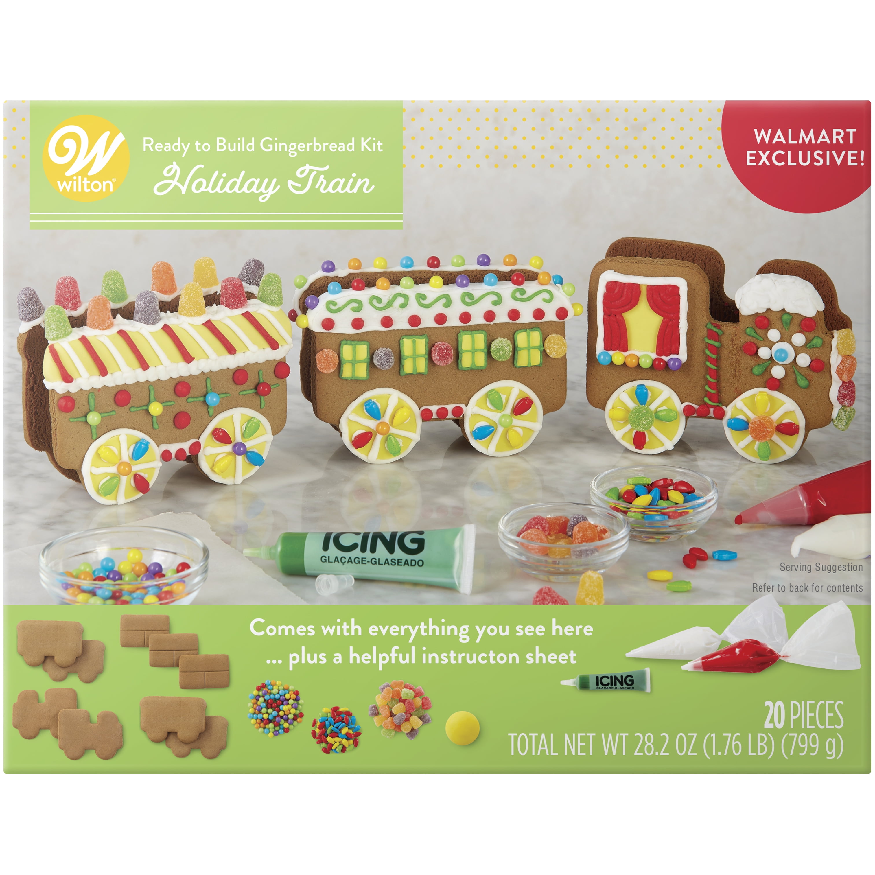 Wilton Ready to Build Holiday Express Gingerbread Train Decorating Kit