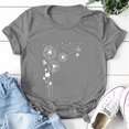 thumbnail image 4 of Aoochasliy Womens Blouses Short Sleeve Plus Size Dandelion Prints Round Neck Dressy T-shirt Shirts, 4 of 5