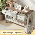 thumbnail image 3 of VEANERWOOD Farmhouse Entryway Table with 3 Drawers, 2-Tier Console Table with Storage for Entryway Living Room, 3 of 8