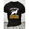 thumbnail image 2 of GERMAN SHEPHERD Print Men's Crew Neck T-shirt, Short Sleeve Versatile Casual Summer Clothes, 2 of 8