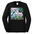 thumbnail image 2 of Unicorn Fanstasy Island Castle Animal Lover Male Long Sleeve Shirt, Black, Small, 2 of 3