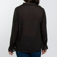 thumbnail image 5 of Elsie & Zoey Merrick Ruffle Tie Keyhole Neck Long Sleeve Blouse for Women, 5 of 6