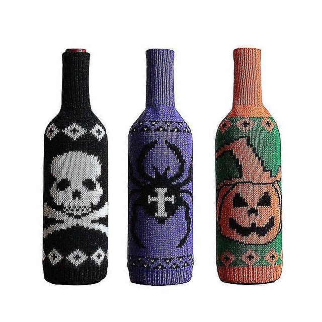 Halloween wine bottle cover Halloween Decoration Skeleton Pumpkin Bottle Cap Ornament