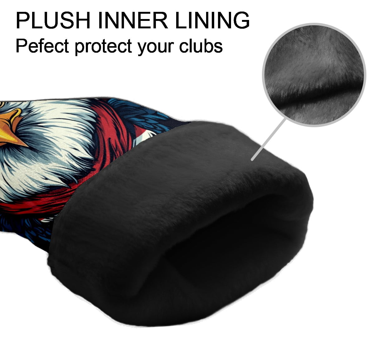 Golf Club Head Cover Waterproof Leather Golf Accessories HeadCovers Set Driver Headcover for Women Men USA Flag Eagle Hat Pattern
