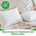 thumbnail image 3 of GOGREEN Bamboo Waterproof Pillow Protector, Breathable Pillow Cover, 3D Air Fabric Cooling Pillow Case Protector with Zipper (2 Packs, King 20"x36", White), 3 of 8