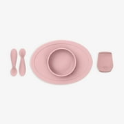 ezpz First Foods Set (Sage) - 100% Silicone Suction Bowl, 2oz Cup, Tiny Spoons - Designed by a Pediatric Feeding Specialist - 6 Months+