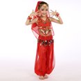 thumbnail image 5 of Mercatoo Girls Belly Dance Outfit Dancer 𝐂𝐨𝐬𝐭𝐮𝐦𝐞 Handmade Chiffon Top and Pants Halloween Carnival Performance Wear Sets, 5 of 6