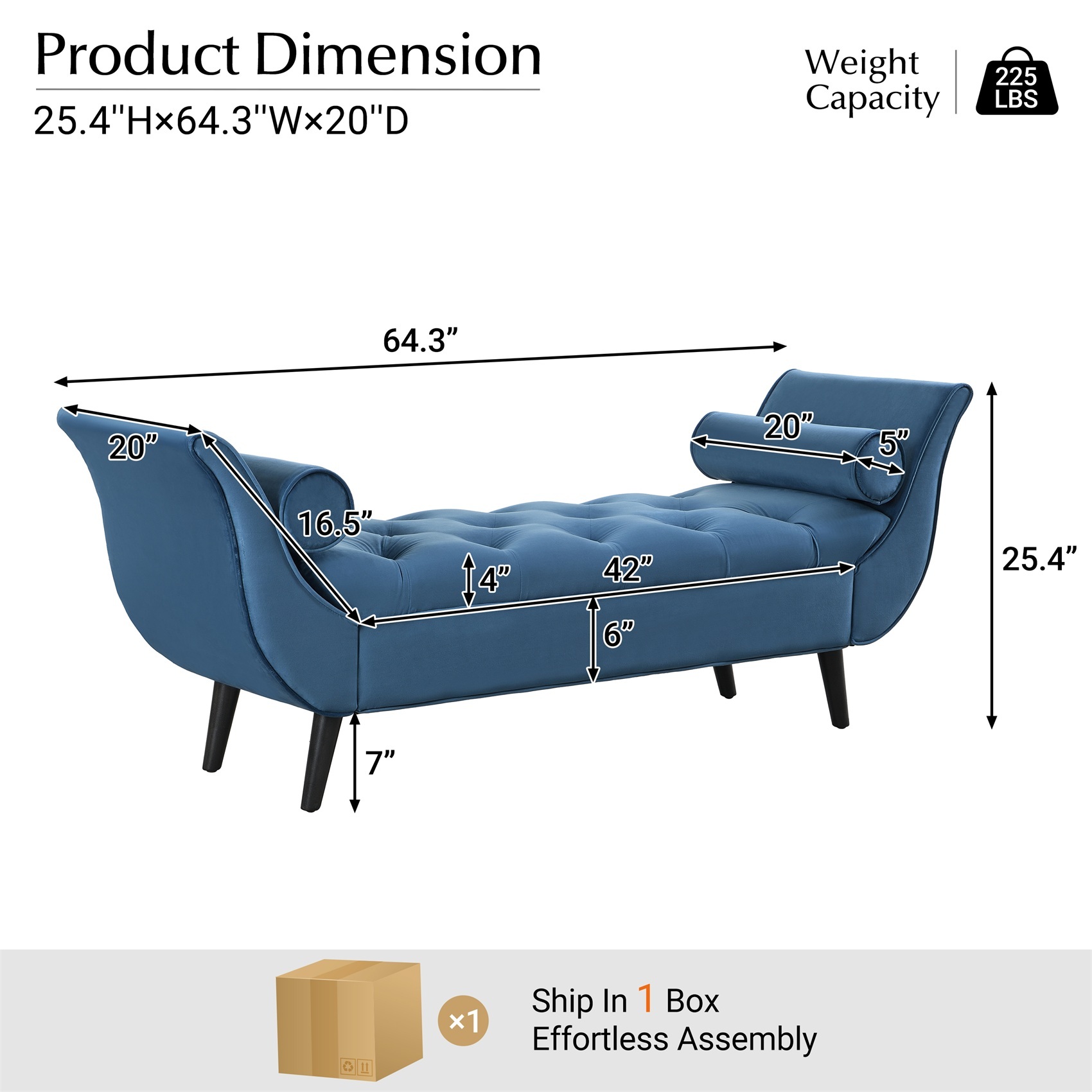 Alvantor Button Tufted End of Bed Benches Velvet Upholstered Bench with Pillows for Bedroom,Living Room, Entryway Blue
