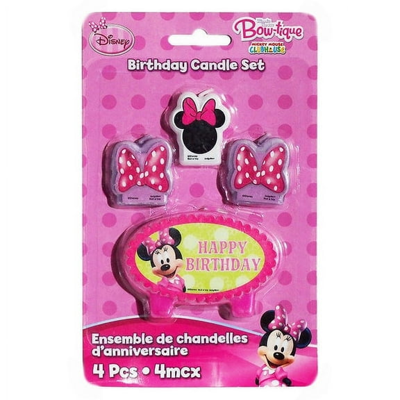 Minnie Mouse Birthday Candle Set 4ct Pack