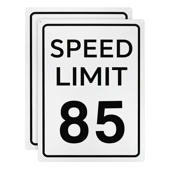 Uxcell 2-Pack Speed Limit 85 MPH Sign 16" x 12" Aluminum Weather Resistant Traffic Sign