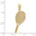 thumbnail image 4 of Real 14kt Yellow Gold Solid Polished 3-D Tennis Racquet Pendant; for Adults and Teens; for Women and Men, 4 of 5