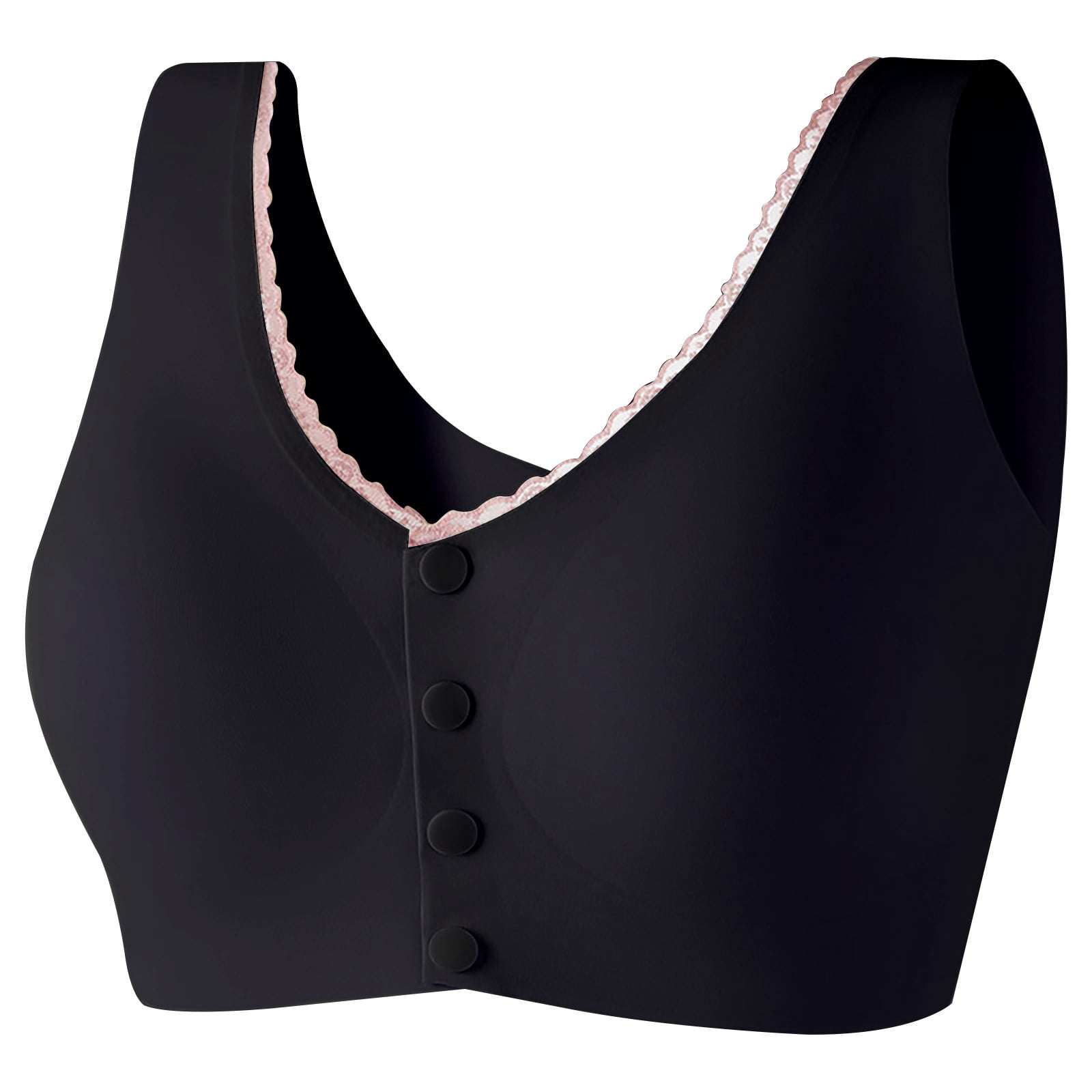 Timegard Front Closure Bras for Women Plus Size No Underwire Bras Lace Back Smoothing Comfy Daily Bras