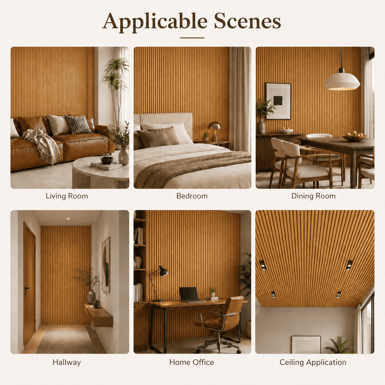 4-Pack Wood Slat Acoustic Wall Panels, 23.5" x 47.1" MDF Slat Wall Paneling for Modern Interior Wall Decor, Sound Absorbing Accent Panels, 31 Sq. Ft,Teak