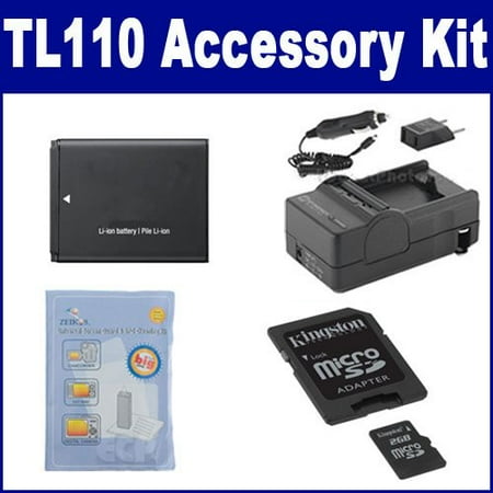 Samsung TL110 Digital Camera Accessory Kit includes: SDBP70A Battery, SDM-1516 Charger, ZELCKSG Care & Cleaning, M45547 Memory