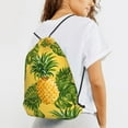 thumbnail image 6 of XMXT Unisex Drawstring Backpack for Women Men, Tropical Leaf Pineapple Waterproof Gym Bag String Bags for Shopping Sport Travel, m, 6 of 8