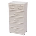 thumbnail image 2 of Dwellnix 5-Drawer Tall Storage Cabinet in White, Lockable with Key, Multi-Purpose Vertical Organizer for Living Room, Bedroom, Hallway, and Office Spaces, 2 of 11