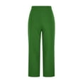 thumbnail image 5 of Hueook Womens Capri Pants for Women Harem Pants Fashion Womens Casual Solid Color Wide Leg Pants Capris Green L, 5 of 7