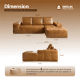 thumbnail image 3 of XIZZI 106.3" Modular Sectional Sofa, Luxe Synthetic Leather Sofa with High Density Foam and Pocket Springs, No Assembly, Cloud Boneless Couch for Living Room,Right Chaise, Brown, 3 of 9