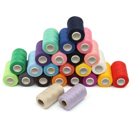 KingSo 24 Assorted Colors Polyester Sewing Thread Spool 1000 Yards Each For Machine&By
