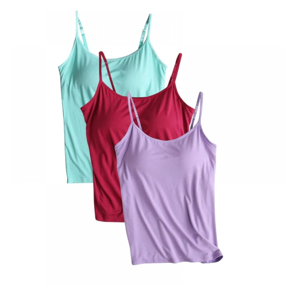 3Pack Camisole for Women Cami Tanks Adjustable Spaghetti Strap Tank