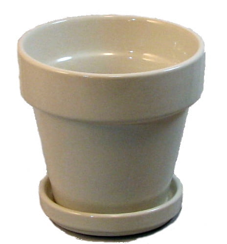 2 3/4 x 2 3/4 Saucer Red Mini Ceramic Pot