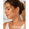 thumbnail image 6 of VEEDOFA Gold Hoop Earrings for Women, Lightweight 14K Gold Plated Hoops, 20/30/40mm, 6 of 7