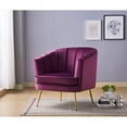 thumbnail image 2 of Furniture of America Elvie Mid-Century Modern Velvet Accent Chair in Purple, 2 of 5