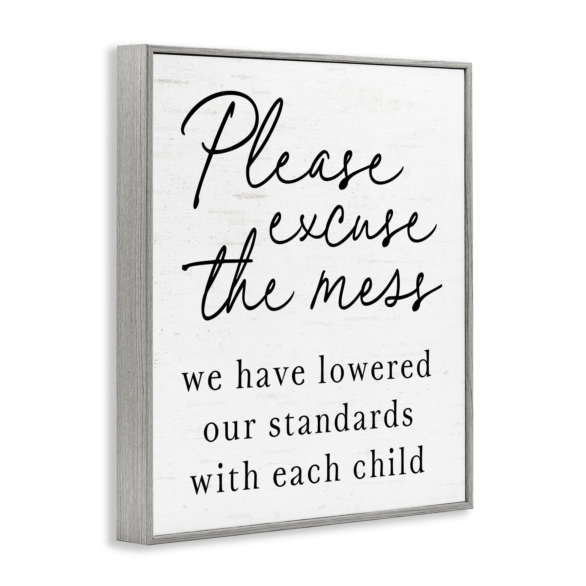 Lowered Stand With Each Child Gray Framed Giclee Art, design by Lettered and Lined