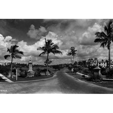 The View West from Segovia Plaza to the Granada Golf Course, Coral Gables, Florida, July 7, 1925 Print Wall