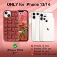 thumbnail image 2 of for iPhone 13 Case iPhone 14 Case Cute 3D Weave Grid Design for Women Girls Soft TPU Silicone Phone Case Raised Bumper Corners Full Protective Case Cover for iPhone 13/14 6.1 inch(Wine Red), 2 of 13
