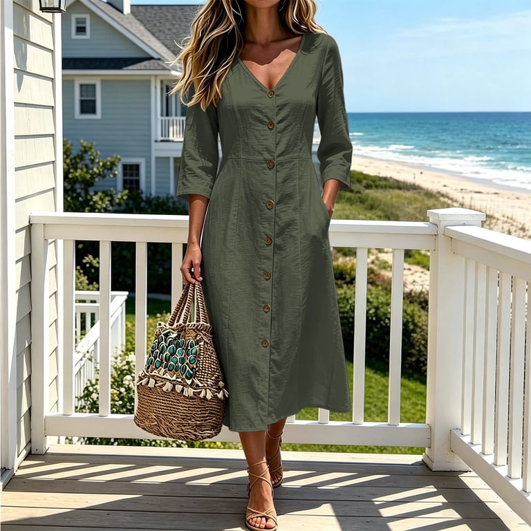 women's white lace dress WITH COLLAR shipping included catching embellishments Color:MIRANDA DARK GREEN Women's T Shirt Dress