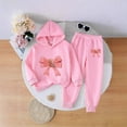 thumbnail image 1 of Conjunto de sudadera con capucha de manga larga para niños, color azul, con capucha y cintura elástica, pantalones largos, traje informal y cómodo, conjunto de poliéster para niños., 1 of 6