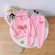 thumbnail image 1 of Conjunto de sudadera con capucha de manga larga para niños, color azul, con capucha y cintura elástica, pantalones largos, traje informal y cómodo, conjunto de poliéster para niños., 1 of 6