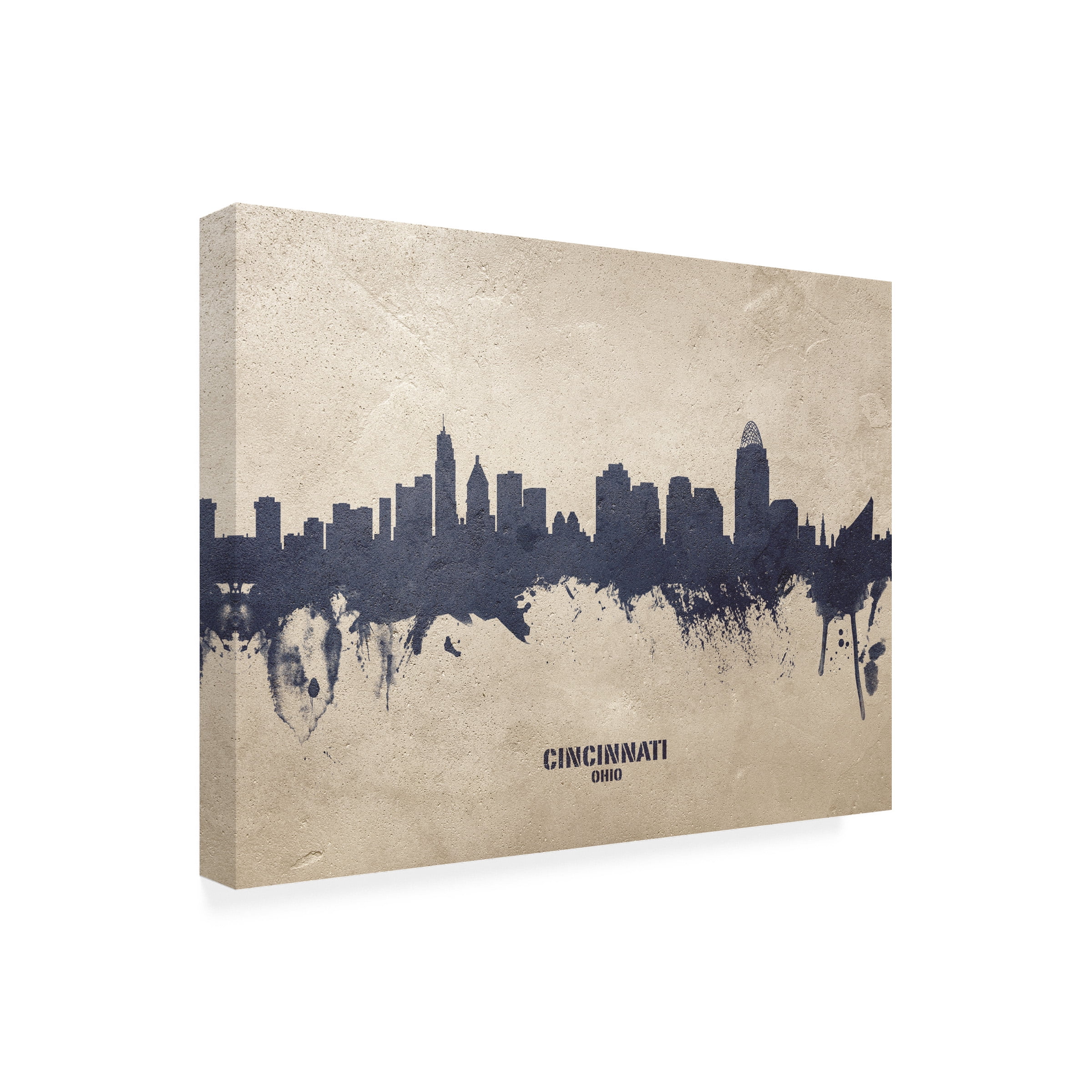 Michael Tompsett 'Cincinnati Ohio Skyline Concrete' Canvas Art