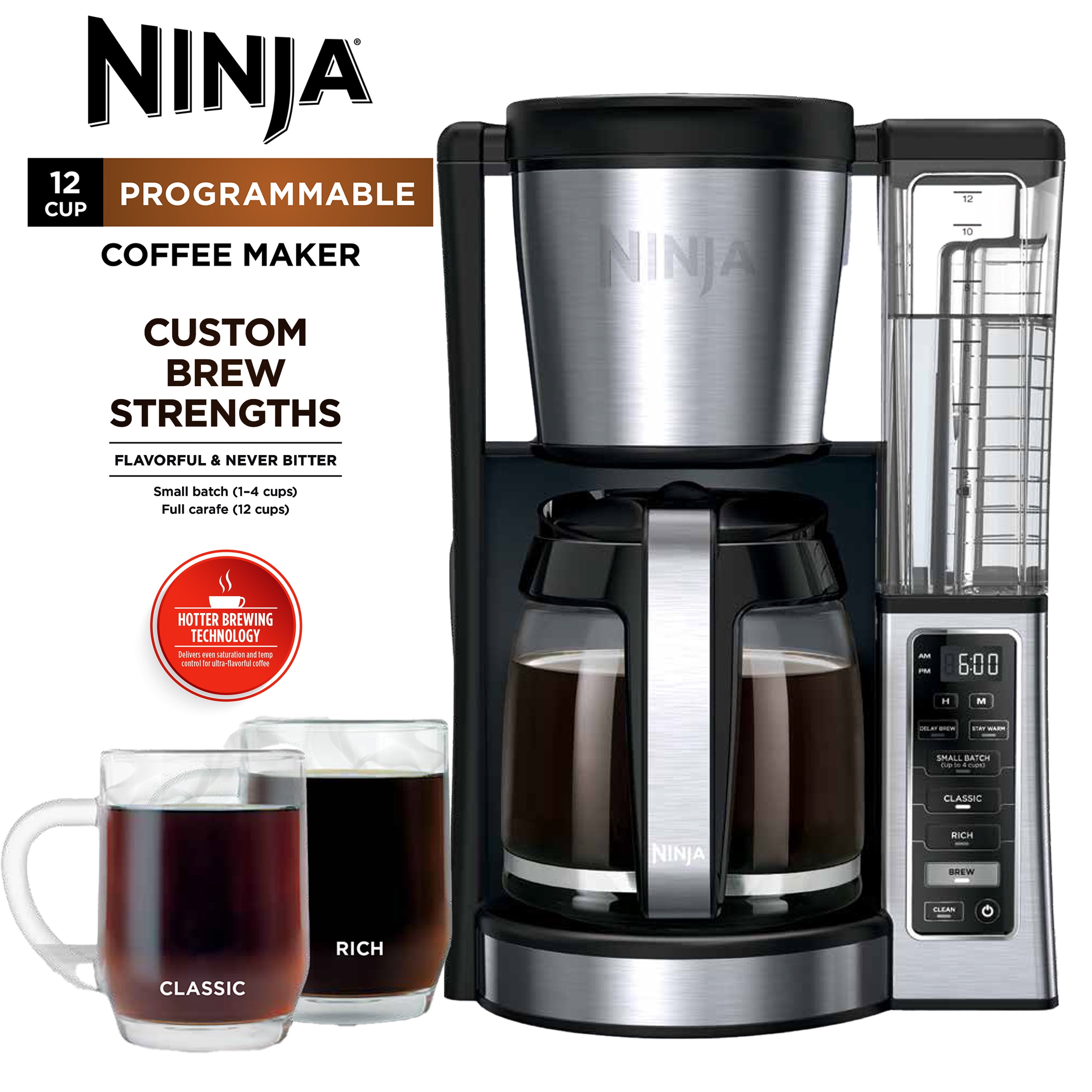 Ninja Specialty Coffee Maker with Glass Carafe Programmable 1.56