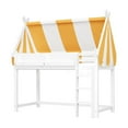 thumbnail image 6 of Harper & Bright Designs Twin Size Loft Bed with Canopy and Roof, Wood House Bed with LED Lights & Book Shelf for Girls Boys Bedroom, White, 6 of 8