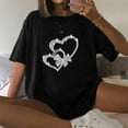thumbnail image 2 of DPTALR Woman Ladies Dropped Shoulder Sleeves Loose Short Sleeve Top Pullover Tops, 2 of 9